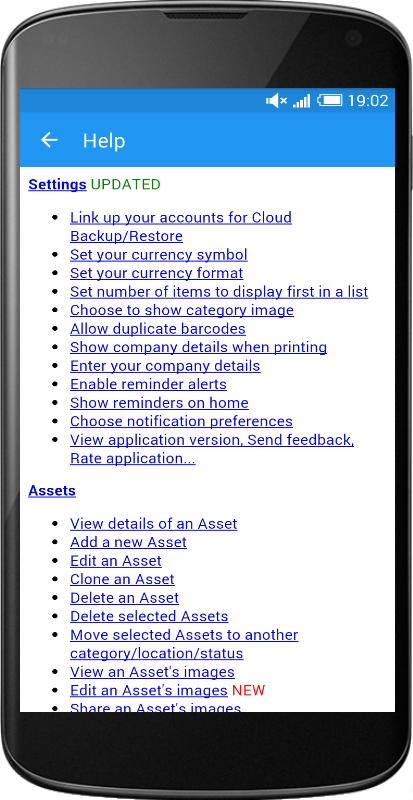 Asset Manager feature image showing screen for user manual and help