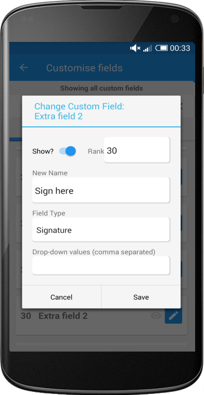 Asset Manager feature image showing screen to customise fields