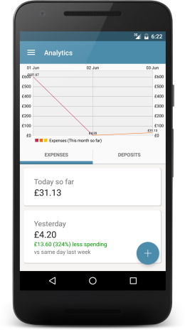 Budget Manager feature image showing the report screen